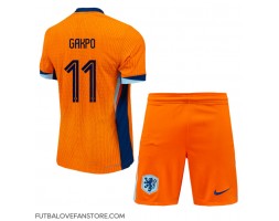 Holandsko Cody Gakpo #11 Domáci Detský futbalový dres ME 2024 Krátky Rukáv (+ trenírky)